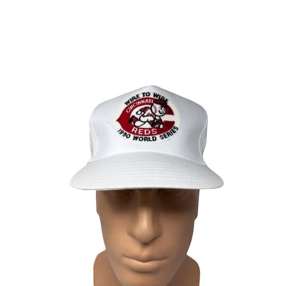 Vintage 1990 MLB Baseball World Series Snapback Cap Trucker Cincinnati Reds Hat - Picture 1 of 7